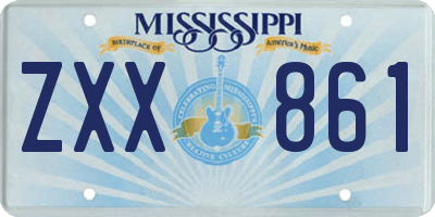 MS license plate ZXX861