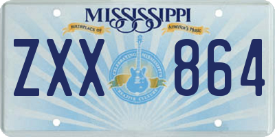 MS license plate ZXX864