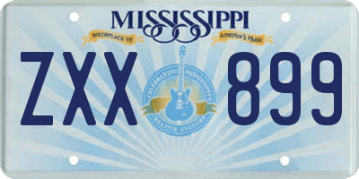 MS license plate ZXX899
