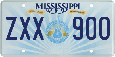 MS license plate ZXX900