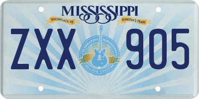 MS license plate ZXX905