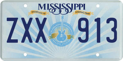 MS license plate ZXX913