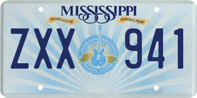 MS license plate ZXX941