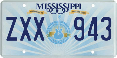 MS license plate ZXX943