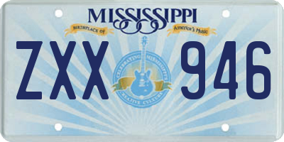 MS license plate ZXX946