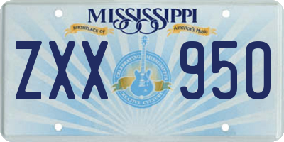 MS license plate ZXX950
