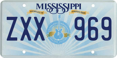 MS license plate ZXX969