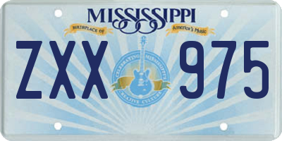 MS license plate ZXX975