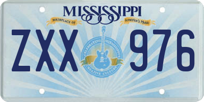 MS license plate ZXX976
