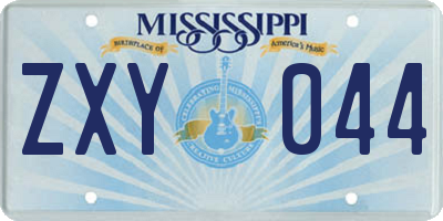 MS license plate ZXY044