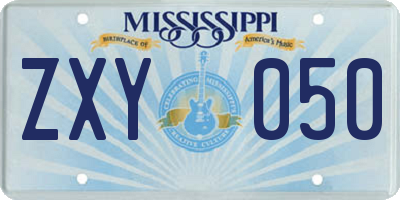 MS license plate ZXY050