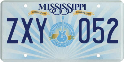 MS license plate ZXY052