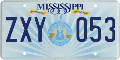 MS license plate ZXY053