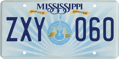 MS license plate ZXY060