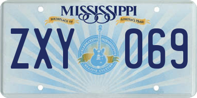 MS license plate ZXY069