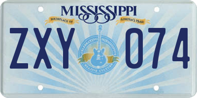 MS license plate ZXY074