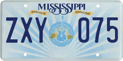 MS license plate ZXY075