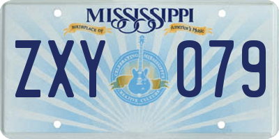 MS license plate ZXY079