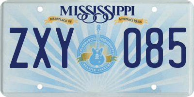 MS license plate ZXY085