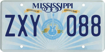 MS license plate ZXY088