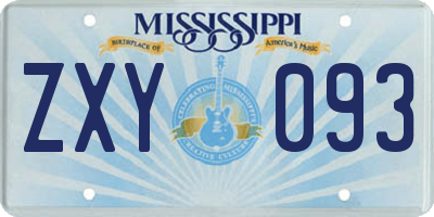 MS license plate ZXY093
