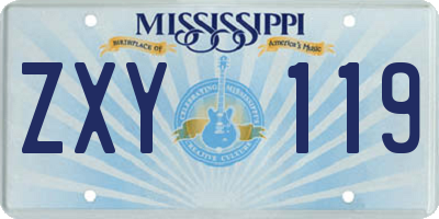 MS license plate ZXY119