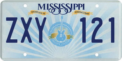 MS license plate ZXY121