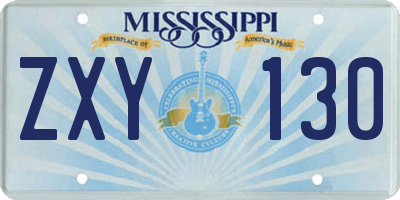 MS license plate ZXY130