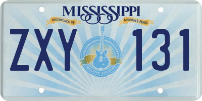 MS license plate ZXY131