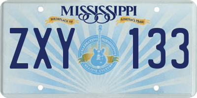 MS license plate ZXY133