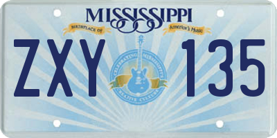 MS license plate ZXY135