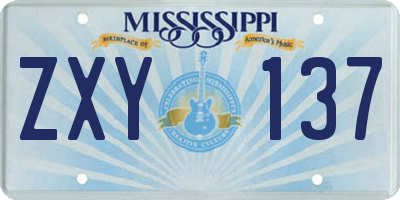 MS license plate ZXY137