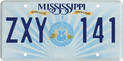 MS license plate ZXY141