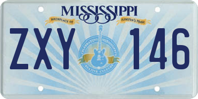 MS license plate ZXY146