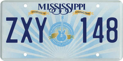 MS license plate ZXY148