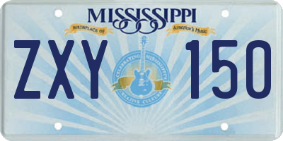 MS license plate ZXY150