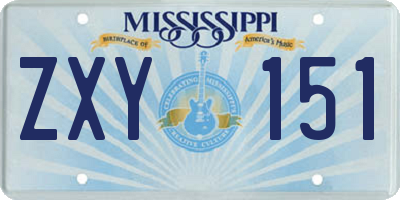 MS license plate ZXY151