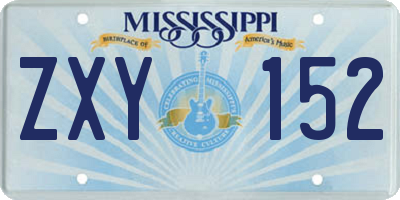MS license plate ZXY152