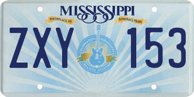 MS license plate ZXY153