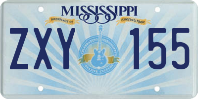 MS license plate ZXY155