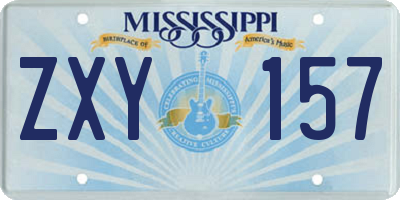 MS license plate ZXY157