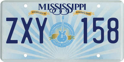 MS license plate ZXY158