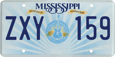 MS license plate ZXY159