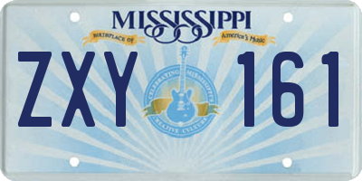 MS license plate ZXY161