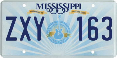 MS license plate ZXY163