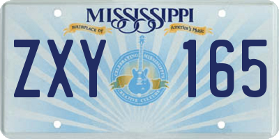 MS license plate ZXY165