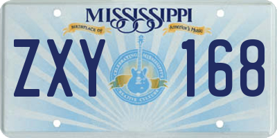 MS license plate ZXY168