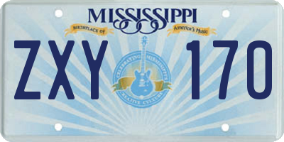 MS license plate ZXY170