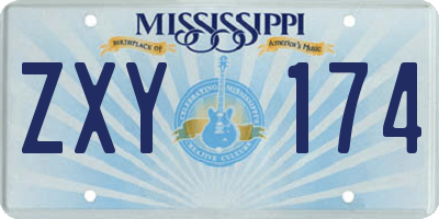 MS license plate ZXY174