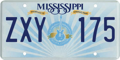 MS license plate ZXY175